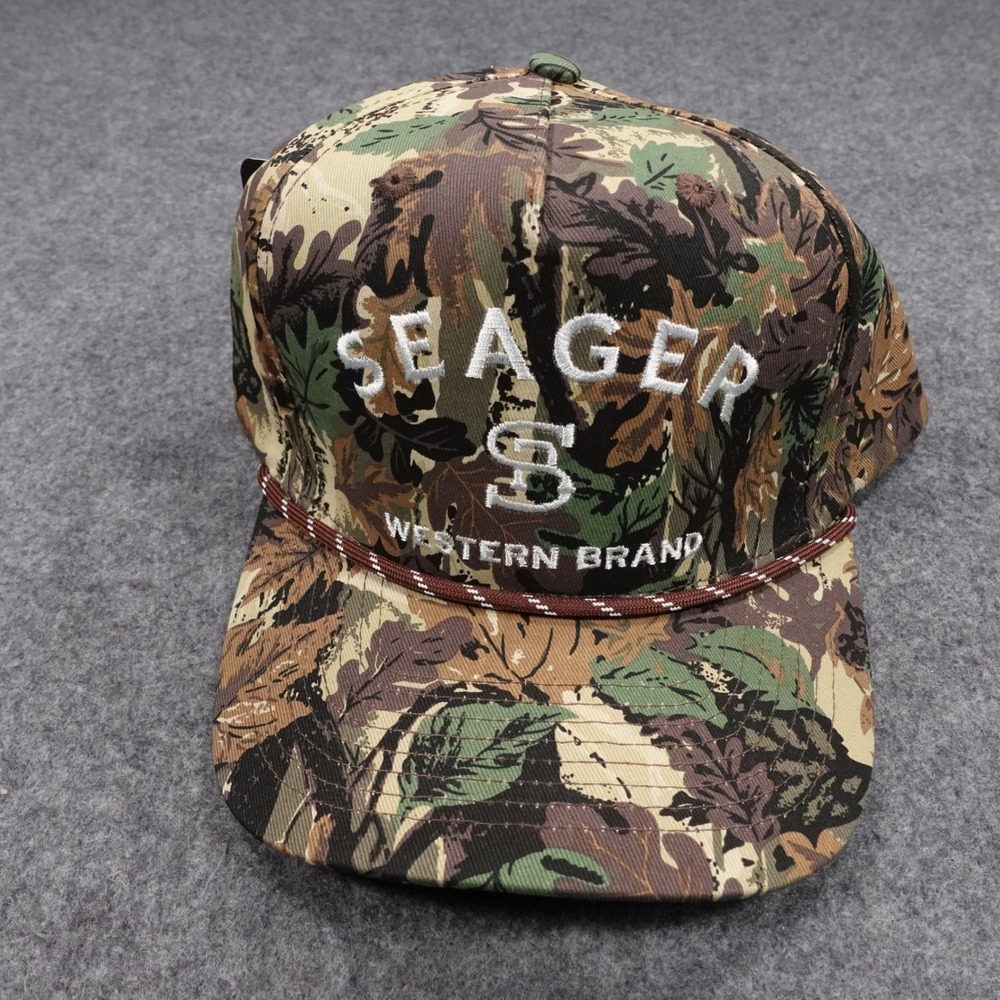 Seager Western Brand Camo Snapback Hat MHSP242BRANDCAMO Leaf Camouflage Cap